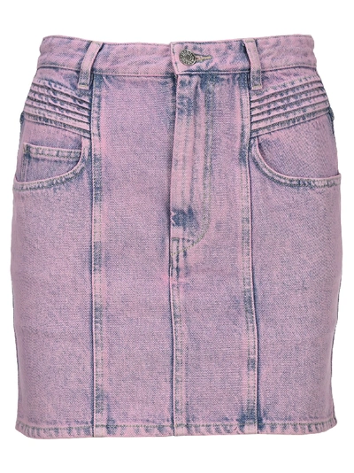 Shop Isabel Marant Étoile Im Etoile Hondo Denim Skirt In Neon Pink