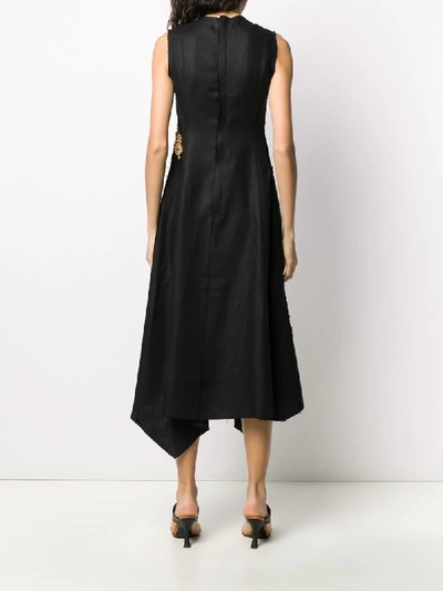 Shop Jw Anderson Diamante Cut-out Dress In Black