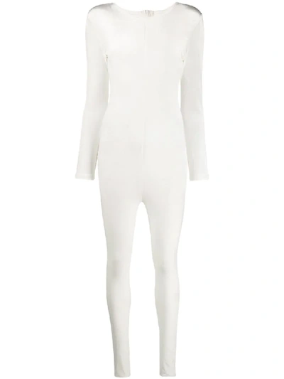 Shop Alchemy Velvet Stretch Jumpsuit In White