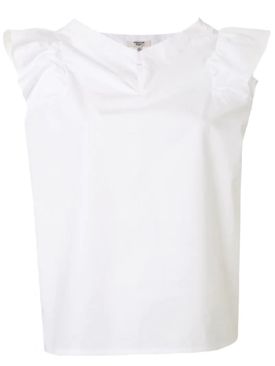Shop Atlantique Ascoli Bluse Mit Rüschenärmeln In White