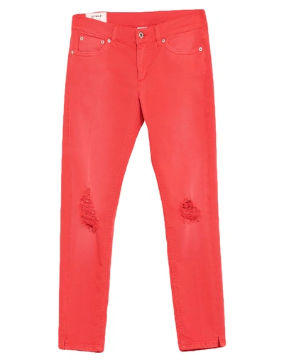 Shop Dondup Denim Cropped In Red
