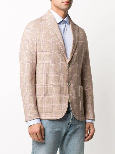 Shop Circolo 1901 Check Print Tailored Blazer In Brown