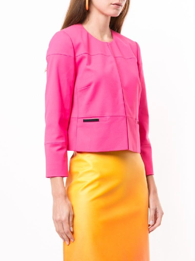 Shop Paule Ka Cropped-jacke Mit Einsatz In Pink