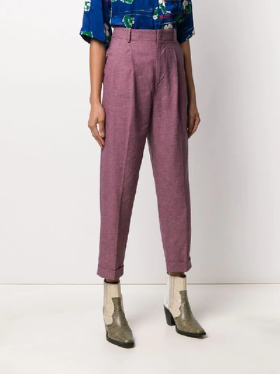 Shop Isabel Marant Étoile Lowea Turn-up Trousers In Pink