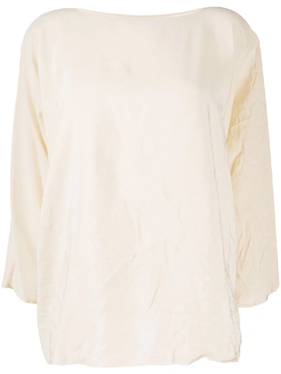 Shop Daniela Gregis Crinkled Top In Neutrals