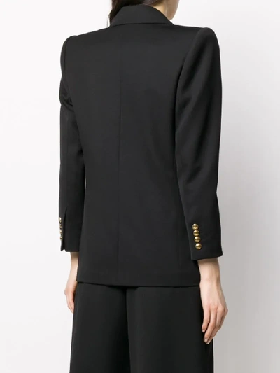 Shop Saint Laurent Structured Shoulders Double-breasted Blazer In Black