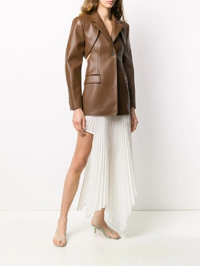 Shop Peter Do Removable Sleeves Blazer In Brown