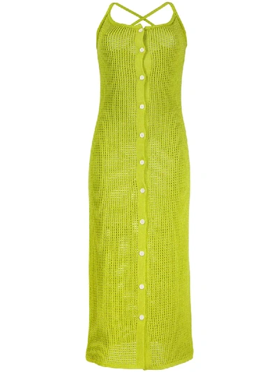 Shop Sunnei Knitted Midi Dress In Green