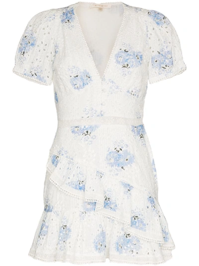 Loveshackfancy Bea Floral Broderie Anglaise Cotton Mini Dress In Blue ModeSens