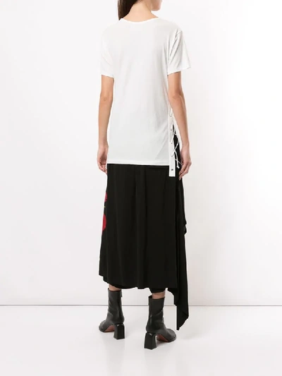 Shop Yohji Yamamoto Short Sleeve String Detail T-shirt In White