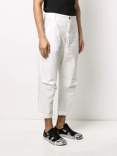 Shop Andrea Ya'aqov Straight-leg Cropped Trousers In White