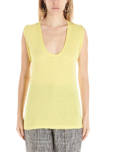 Shop Isabel Marant Maik Top In Yw Yellow