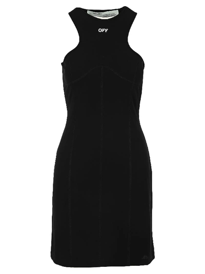 Shop Off-white Off White Rowing Dress In Black