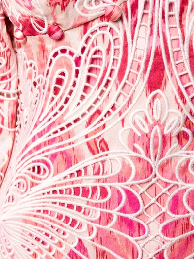 Shop Zimmermann Azalea Ikat Embroidered Dress In Pink