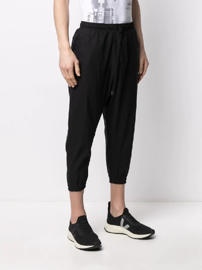 Shop Alchemy Linen-blend Drawstring Joggers In Black