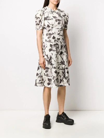 Shop Mcq By Alexander Mcqueen Satomi Floral-print Dress In Neutrals