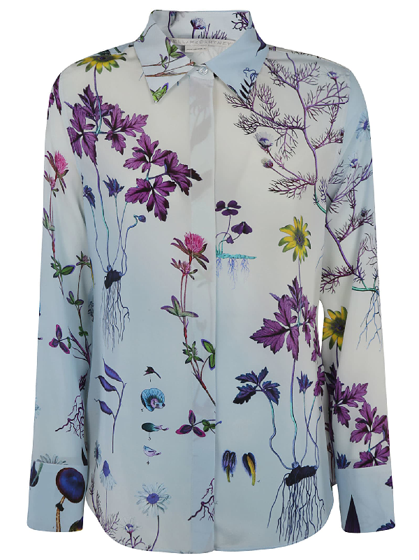 Stella Mccartney Floral Detail Shirt In Blu | ModeSens