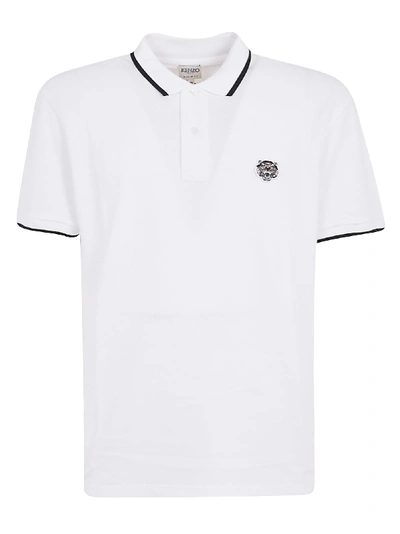Shop Kenzo Tiger Crest Polo Shirt In Bianco
