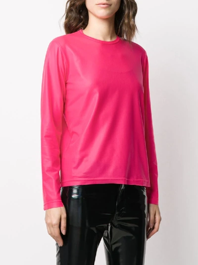 Shop Junya Watanabe Crew Neck Long-sleeved Top In Pink