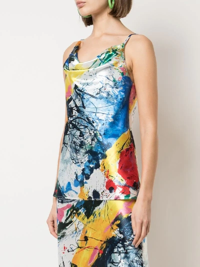 Shop Sies Marjan Painted-print Satin Camisole In Multicolour