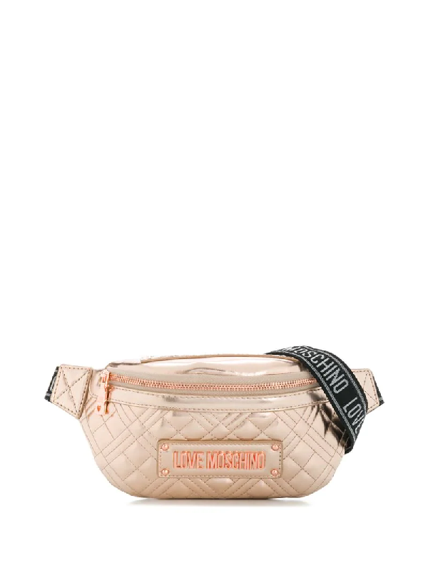 rose gold love moschino bag