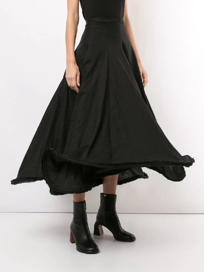Shop Yohji Yamamoto Bone Flared Style Skirt In Black