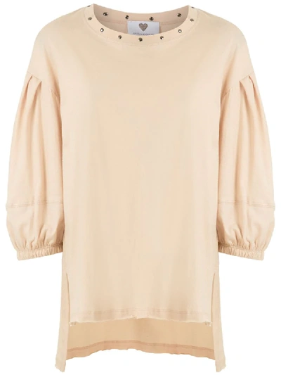 Shop Andrea Bogosian Romã Puff Sleeve Blouse In Neutrals