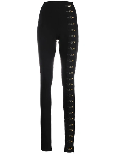 Shop Murmur Eyelet-embellished Trousers In Black