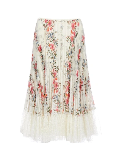Shop Red Valentino Pleated With Point Desprit Skirt In Fantasia