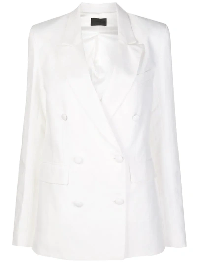 Shop Rta Double-breasted Blazer In White