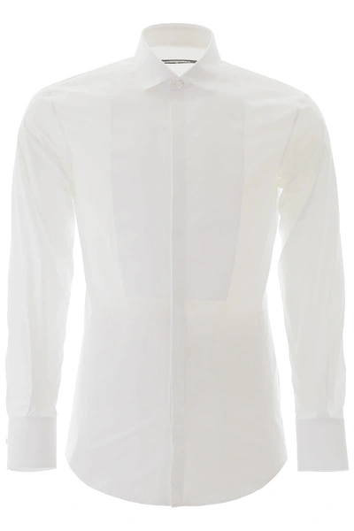 Shop Dsquared2 Shirt With Plastron In Bianco