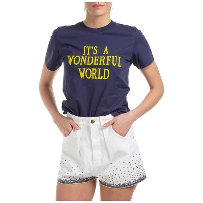 Shop Alberta Ferretti Its A Wonderful World T-shirt In Blu