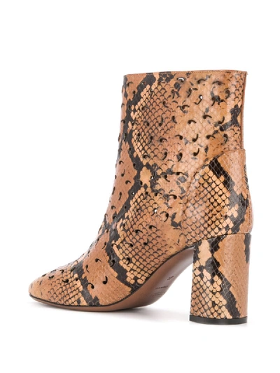 Shop L'autre Chose Python Print Ankle Boots In Neutrals