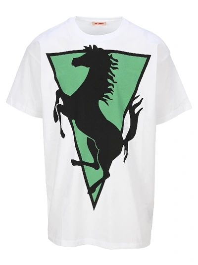 Shop Raf Simons Horse Printed Oversize T-shirt In White