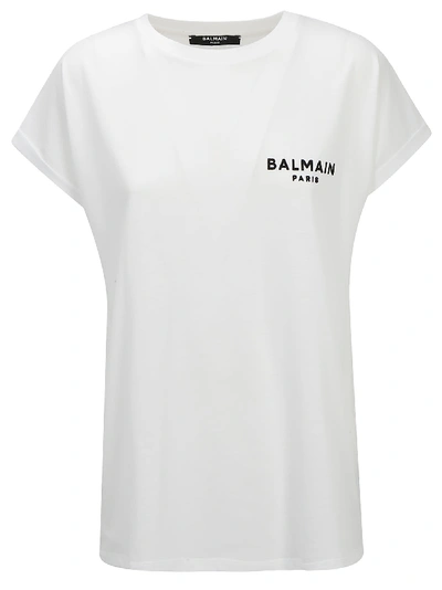 Shop Balmain Short Sleeve T-shirt In White