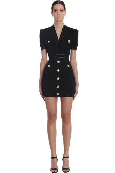 Shop Balmain Dress In Black