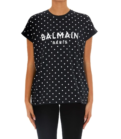 Shop Balmain T-shirt In Black/white