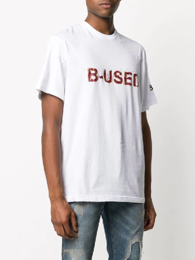 Shop B-used Branded Print T-shirt In White