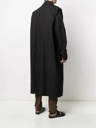Shop Andrea Ya'aqov Oversized Cotton Coat In Black