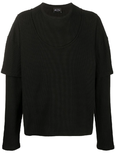 Shop Andrea Ya'aqov Sweatshirt Im Layering-look In Black