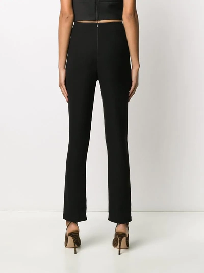 Shop Murmur Panelled Slim-fit Trousers In Black