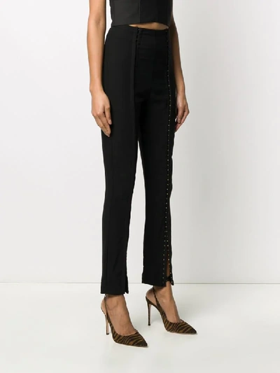 Shop Murmur Panelled Slim-fit Trousers In Black