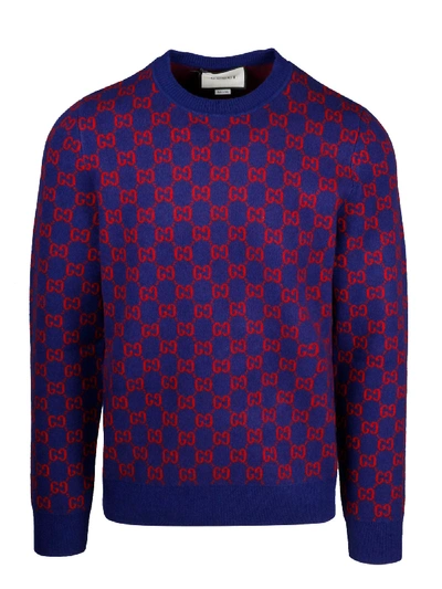Shop Gucci Sweater In Inchiostro/red