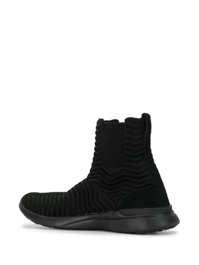 Shop Apl Athletic Propulsion Labs Chevron Patterned Sock-style Sneakers In Black