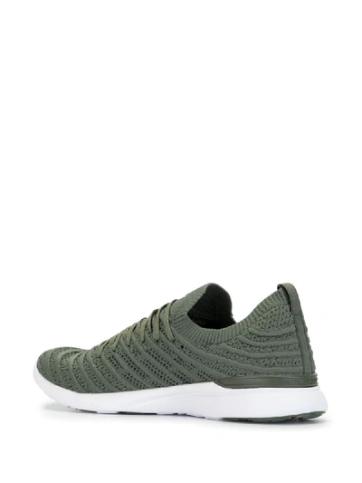 Shop Apl Athletic Propulsion Labs Techloom Wave Ribbed Knit Sneakers In Green