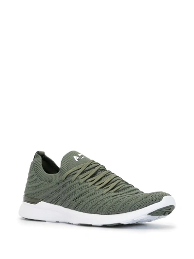 Shop Apl Athletic Propulsion Labs Techloom Wave Ribbed Knit Sneakers In Green
