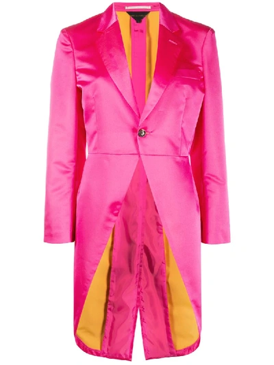 Shop Comme Des Garçons Single Breasted Tailcoat Blazer In Pink