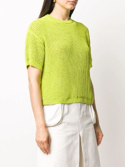 Shop Sunnei Short-sleeved Knitted Top In Green