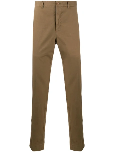 Shop Incotex Slim-fit Cotton Chinos In Brown