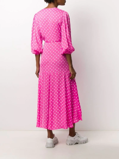 Shop Essentiel Antwerp Polka Dot Wrap Dress In Pink